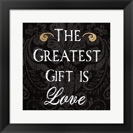 Framed Inspirational Collage I on Black Print