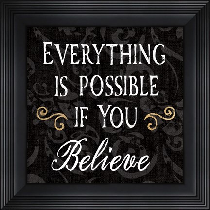 Framed Inspirational Collage IV on Black Print