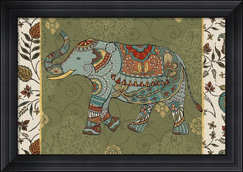 Framed Elephant Caravan IIF Print