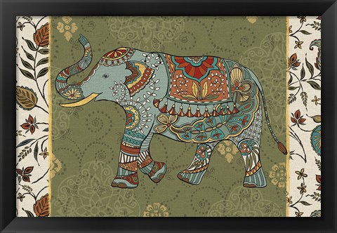 Framed Elephant Caravan IIF Print