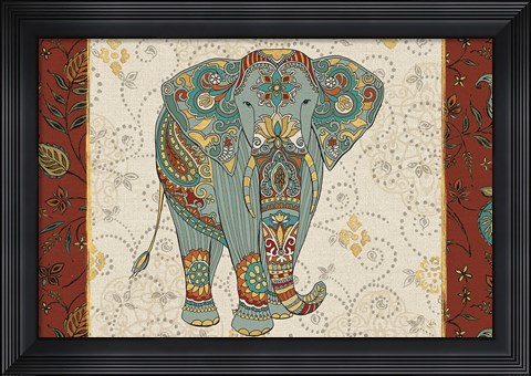 Framed Elephant Caravan IA Print