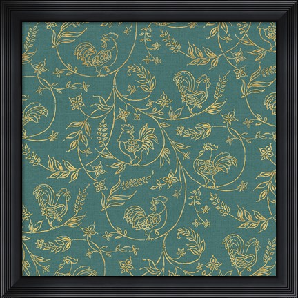 Framed Rooster Trail Pattern III Print