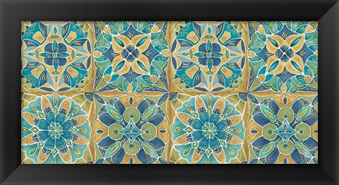 Framed Mexican Tiles Pattern Print