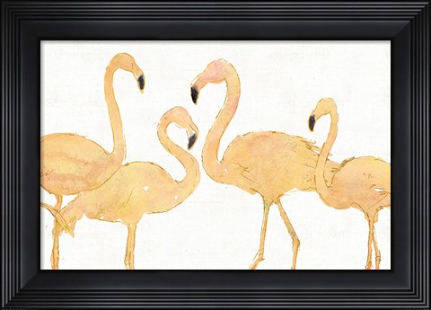 Framed Flamingo Fever I no Splatter Gold Print