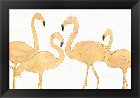 Framed Flamingo Fever I no Splatter Gold Print