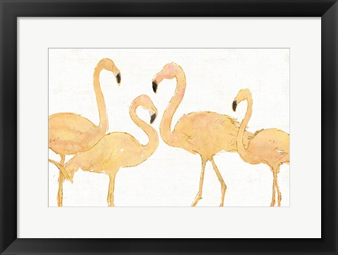 Framed Flamingo Fever I no Splatter Gold Print