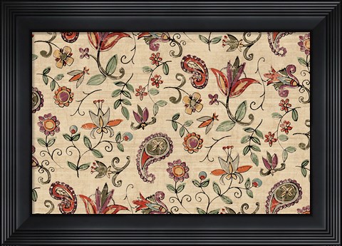 Framed Pretty Paisley I Print