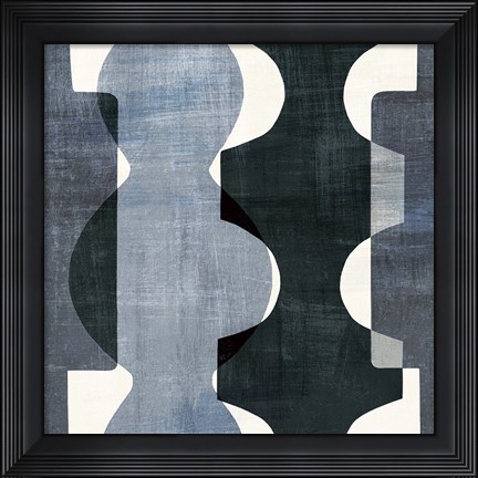Framed Geometric Deco I BW Print