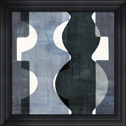 Framed Geometric Deco II BW Print