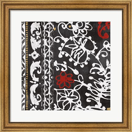 Framed Bali Tapestry I BW Print