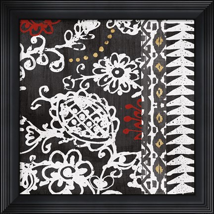 Framed Bali Tapestry II BW Print