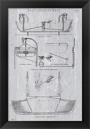 Framed Boat Launching I Neutral Print