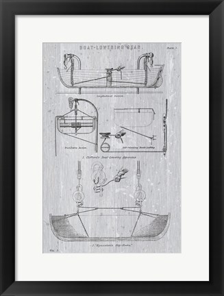 Framed Boat Launching I Neutral Print