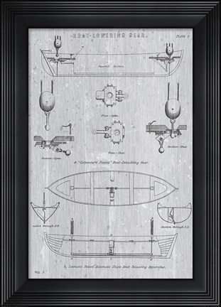 Framed Boat Launching II Neutral Print