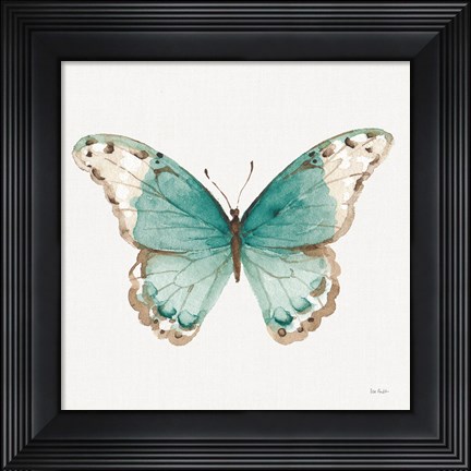 Framed Colorful Breeze XII with Teal Print
