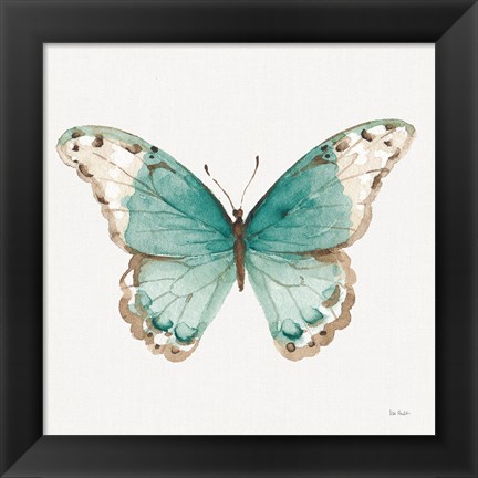 Framed Colorful Breeze XII with Teal Print