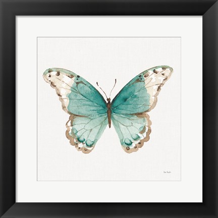 Framed Colorful Breeze XII with Teal Print