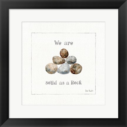 Framed Pebbles and Sandpipers VI Print