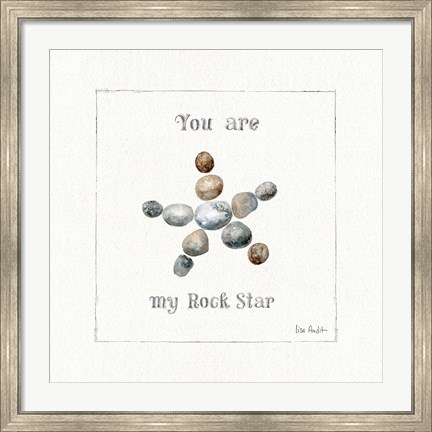 Framed Pebbles and Sandpipers VII Print