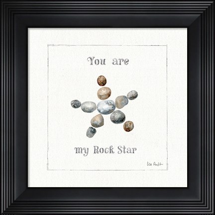 Framed Pebbles and Sandpipers VII Print