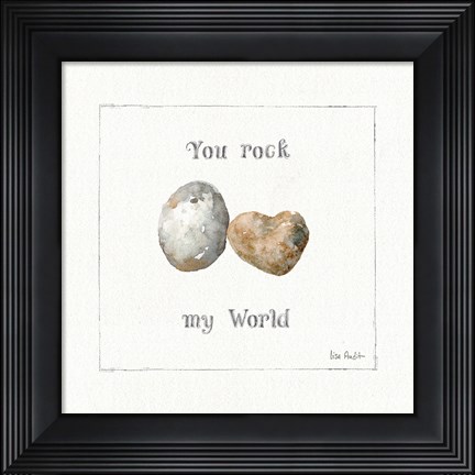 Framed Pebbles and Sandpipers V Print
