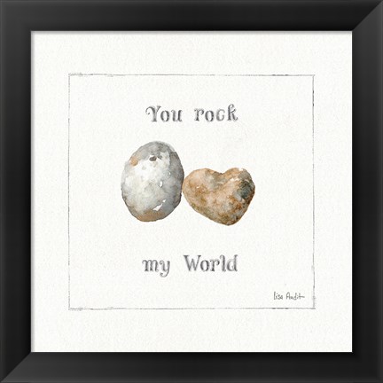 Framed Pebbles and Sandpipers V Print