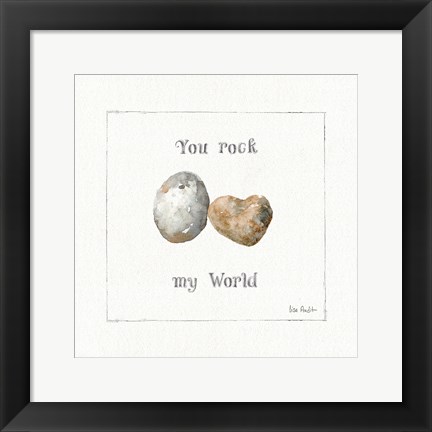 Framed Pebbles and Sandpipers V Print