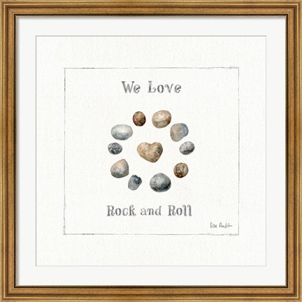 Framed Pebbles and Sandpipers VIII Print