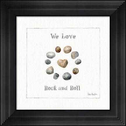 Framed Pebbles and Sandpipers VIII Print