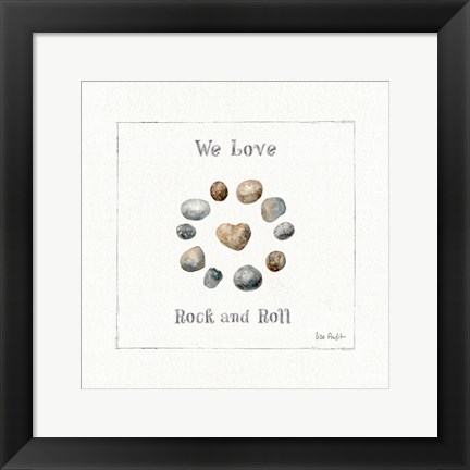 Framed Pebbles and Sandpipers VIII Print