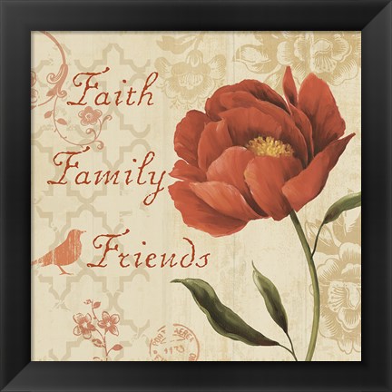 Framed Faith Family Friends Sq Print