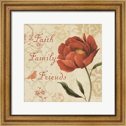 Framed Faith Family Friends Sq Print