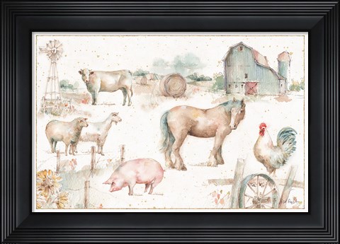 Framed Farm Friends XIII Print