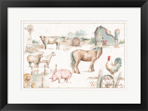 Framed Farm Friends XIII Print