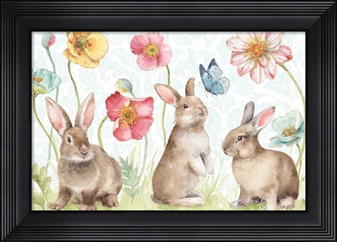 Framed Spring Softies Bunnies I Print