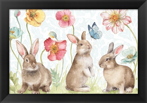 Framed Spring Softies Bunnies I Print