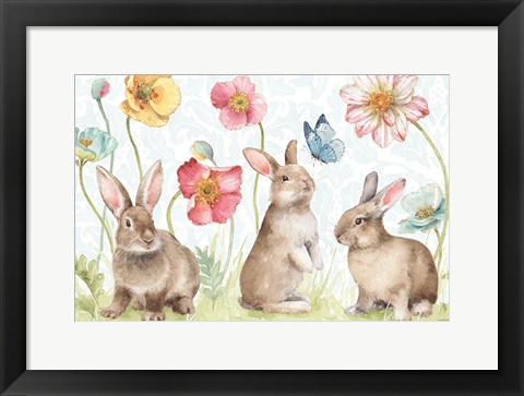 Framed Spring Softies Bunnies I Print