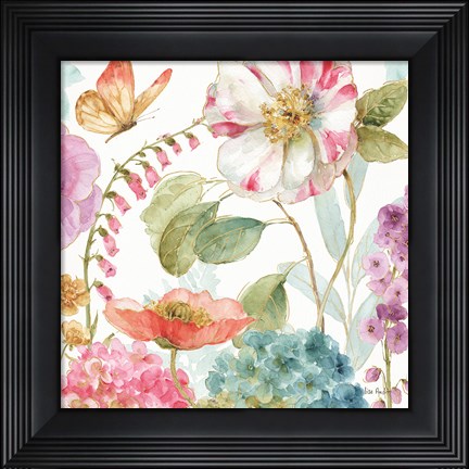 Framed Rainbow Seeds Flowers II Print