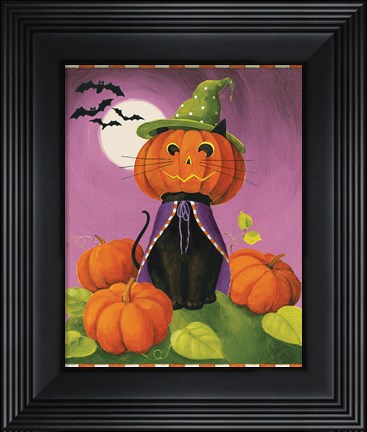 Framed Happy Haunting Cat Print
