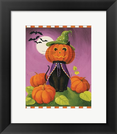 Framed Happy Haunting Cat Print