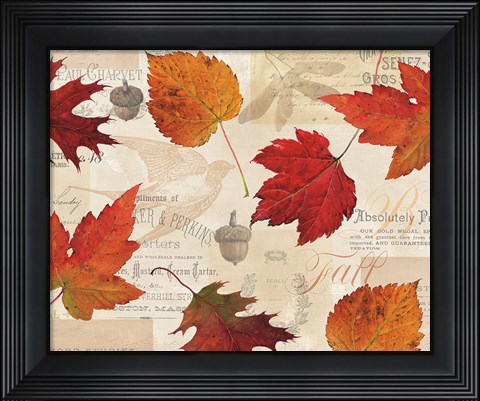 Framed Fall in Love - Autumn Leaves Print