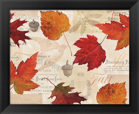 Framed Fall in Love - Autumn Leaves Print