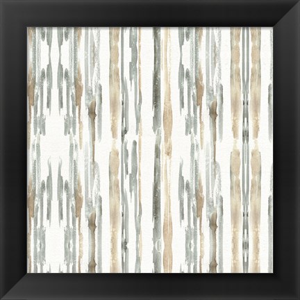 Framed Sand and Sea Gold Stripes Print