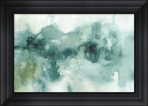 Framed My Greenhouse Abstract I Crop Blue NG Print
