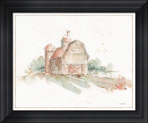 Framed Farm Friends XV Barn Print