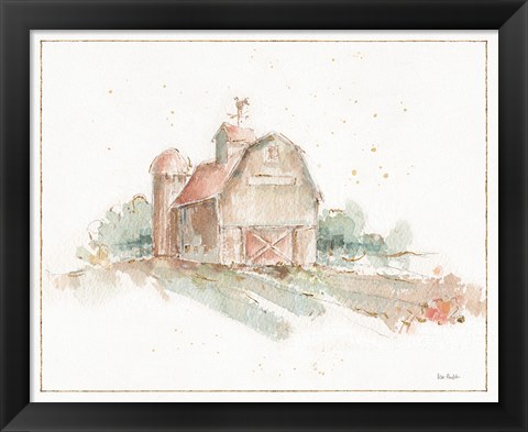 Framed Farm Friends XV Barn Print