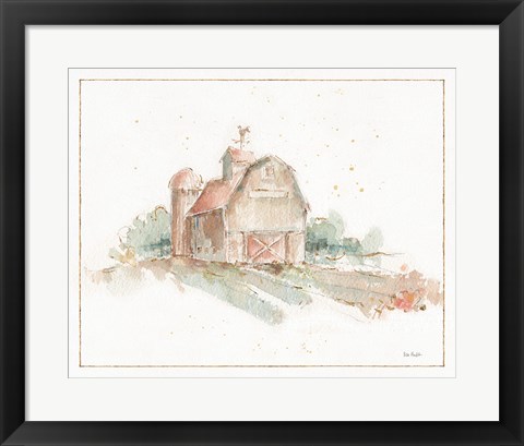 Framed Farm Friends XV Barn Print