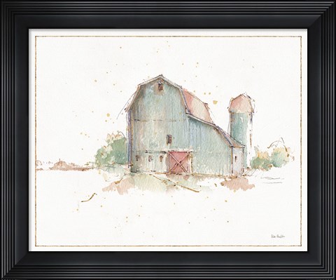 Framed Farm Friends XIV Barn Print