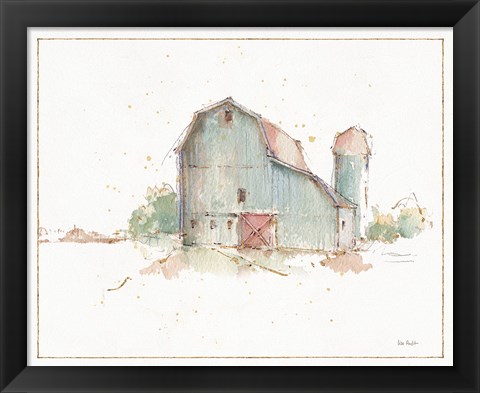 Framed Farm Friends XIV Barn Print