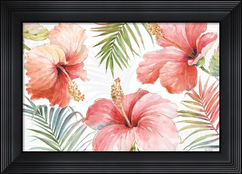 Framed Tropical Blush I Print